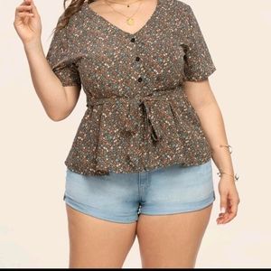 Peplum chiffon blouse